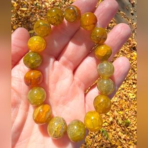 12mm Dragon Vein Agate Bracelet
